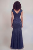 Jacquard Mermaid Sage Green V Neck Maxi Mother of the Bride Dress