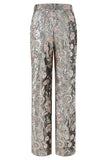 Sparkly Grey 2 Piece Floral Peak Lapel Women Prom Suit