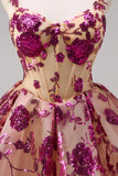 Sparkly White A-Line Floral Corset Mini Dress