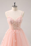 Cute A Line Blush Sequined Corset Homecoming Dress