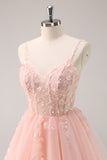 Cute A Line Blush Sequined Corset Homecoming Dress