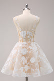 Light Blue A Line Corset Homecoming Dress with Sequins