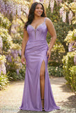Sparkly Corset Fuchsia Mermaid Plus Size Prom Dress