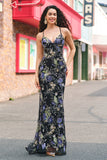 Mermaid Appliqued Blue Prom Dress with Sequins