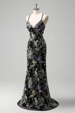 Peacock Mermaid Appliqued Prom Dress with Sequins