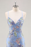 Peacock Mermaid Appliqued Prom Dress with Sequins