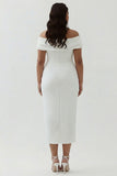 White Off the Shoulder Plus Size Engagement Dress