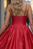 Red A Line Homecoming Dress with 3D Flowers