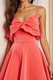 Orange A Line Homecoming Dress with Ruffles