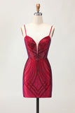 Bodycon Beaded Black Homecoming Dress