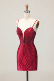 Bodycon Beaded Black Homecoming Dress
