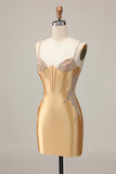 Royal Blue Bodycon Corset Beaded Homecoming Dress