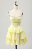 Corset Sweetheart A Line Green Homecoming Dress with Beading