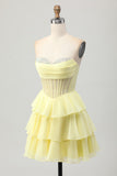 Corset Sweetheart A Line Green Homecoming Dress with Beading