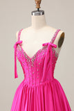 Satin Blue Corset A Line Homecoming Dress with Beading