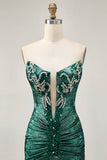 Strapless Golden Bodycon Homecoming Dress With Appliques