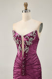 Strapless Golden Bodycon Homecoming Dress With Appliques