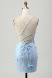 Sequin Green Bodycon Corset Homecoming Dress With 3D Flowers