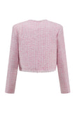 Pink Tweed Bodycon 2 Piece Mini Dress