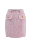 Pink Tweed Bodycon 2 Piece Mini Dress