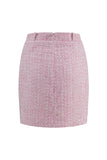 Pink Tweed Bodycon 2 Piece Mini Dress