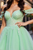 Corset Off The Shoulder Blush Appliqued Homecoming Dress