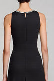 Black A Line Round Neck Maxi Dress