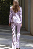 Lilac 2-Piece Peak Lapel Business Suit(Flower accessory not included.)