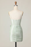 Sage Bodycon Corset Homecoming Dress with Bow
