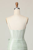 Sage Bodycon Corset Homecoming Dress with Bow