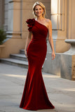 One Shoulder Mermaid Black Long Mother Of The Bride Dress