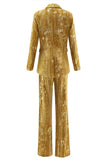 Glitter Yellow 2-Piece Peak Lapel Prom Suit