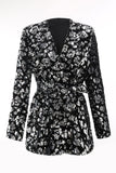 Sparkly 2-Piece Black Peak Lapel Women Prom Suits