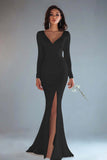 Mermaid Ivory Long Sleeve Wedding Dress with Slit