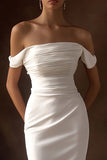 Mermaid Long Off The Shoulder Ivory Wedding Dress
