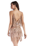 Tiered Sequin Black Mini Cocktail Dress