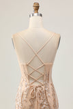 Champagne Bodycon Homecoming Dress with Sequins