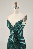 Sparkly Strapless Royal Blue Bodycon Homecoming Dress