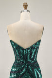 Sparkly Strapless Royal Blue Bodycon Homecoming Dress