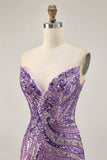 Sparkly Strapless Royal Blue Bodycon Homecoming Dress