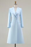 Sky Blue Peak Laplel Long Sleeve Midi Work Dress