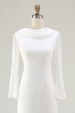 Modest Ivory Mermaid Long Sleeve Wedding Dress