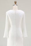 Modest Ivory Mermaid Long Sleeve Wedding Dress
