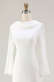 Modest Ivory Mermaid Long Sleeve Wedding Dress