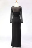 Mermaid Cabernet Boat Neck Formal Dress with Slit
