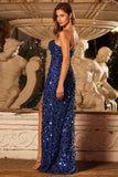 Sparkly Red Strapless Corset Mermaid Prom Dress