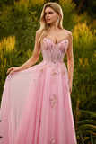 Green A Line Corset Beaded Appliqued Prom Dress