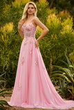 Green A Line Corset Beaded Appliqued Prom Dress