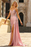 Green Corset Appliqued Satin Prom Dress with Side Cape