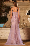 Sparkly Mermaid Lilac Corset Prom Dress with Bow